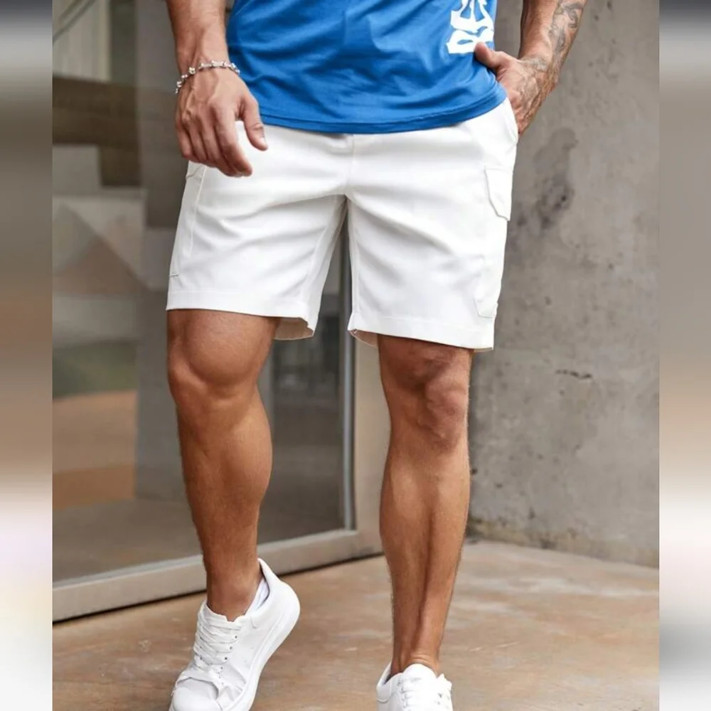 Men's White Casual Shorts (XXL)